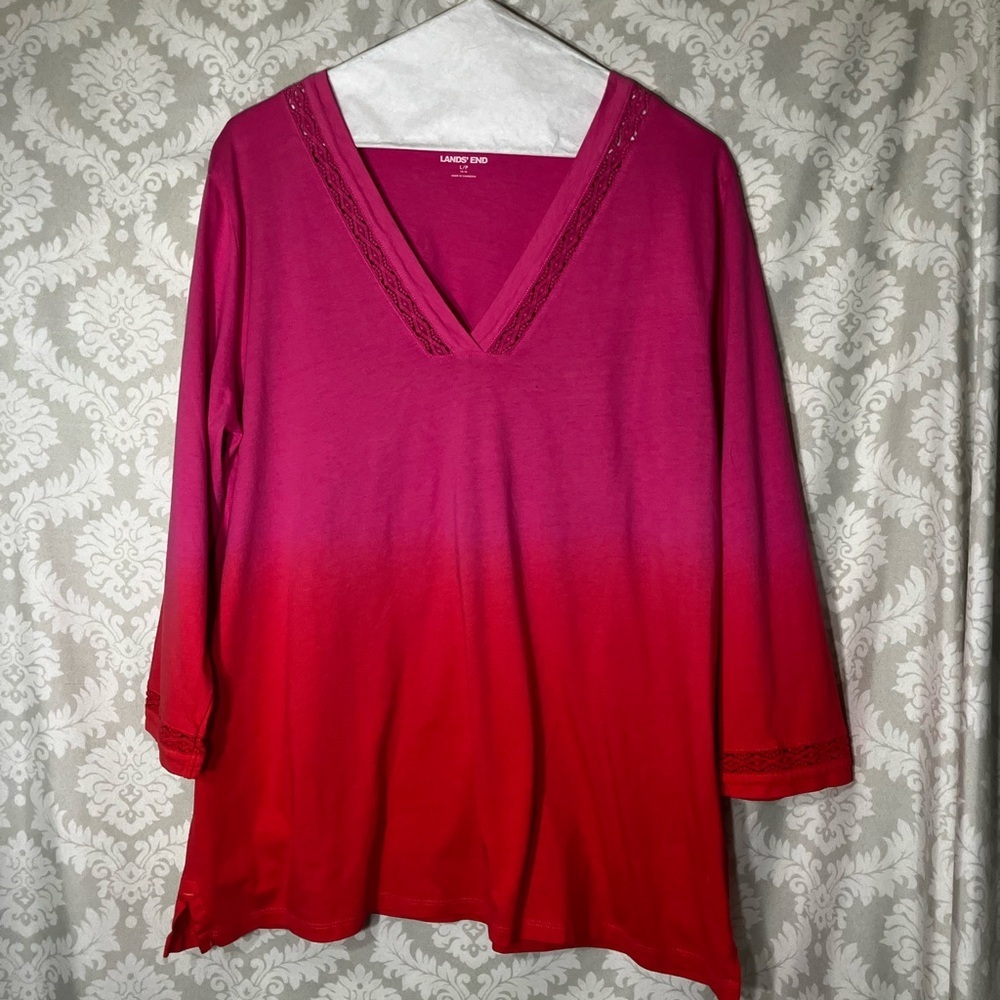 Lands’ End Ombre Top L